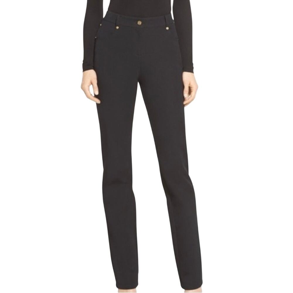 St. John Sport by Marie Gray Navy Blue Straight Leg Cotton Blend Pant 4